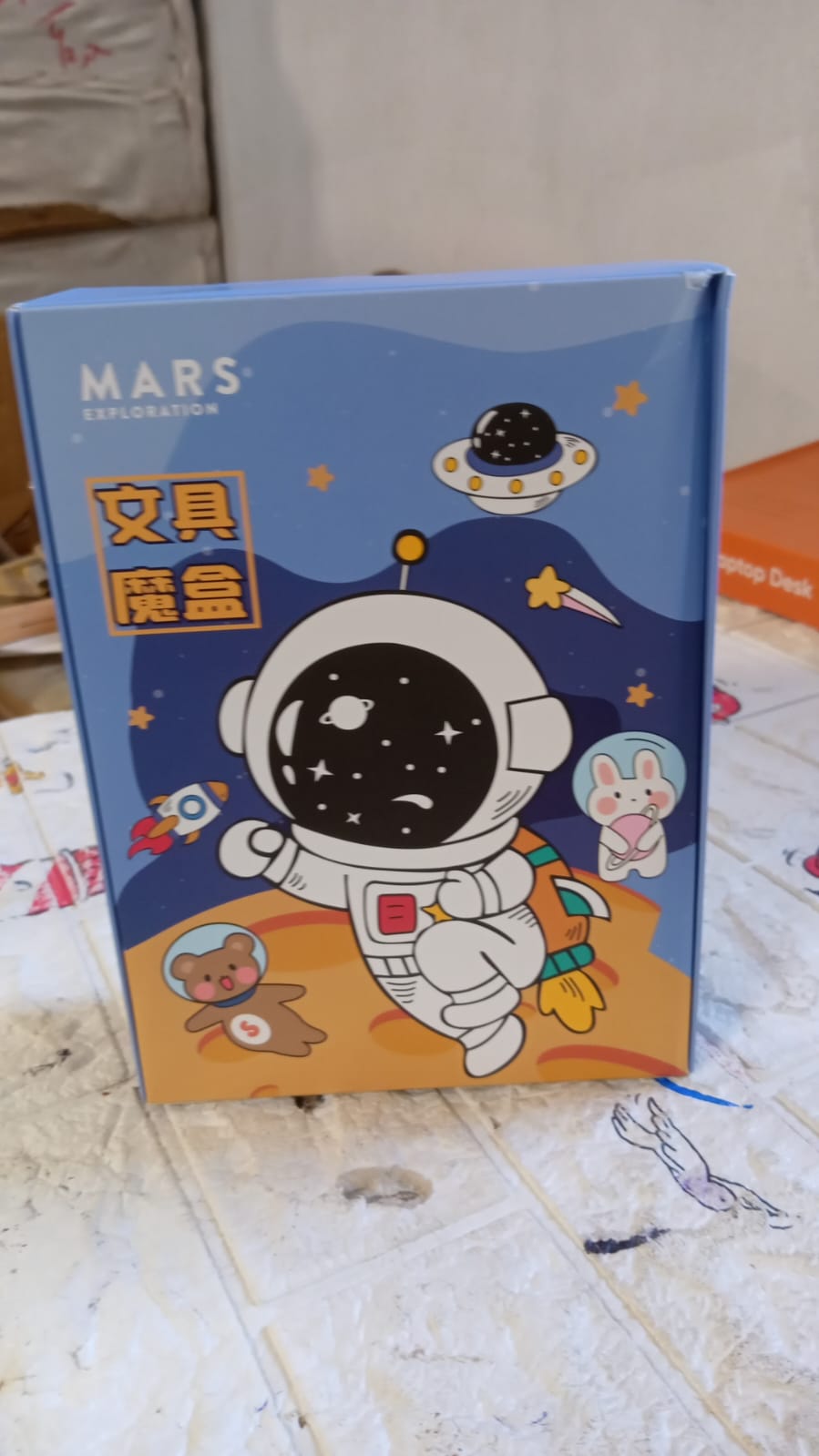 Cartoon Stationery Box Cartoon Design School Box Book , diary , Pen , Eraser, Sharpner , Sticker & Pen Refill Student Gift School box (1 box)