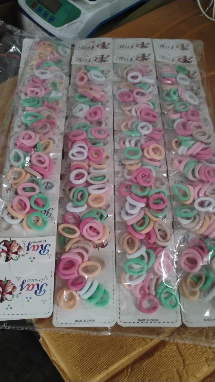 Colorful Soft Elastic Hair Bands Set for Kids & Girls (10 Pkt / 1 Set)