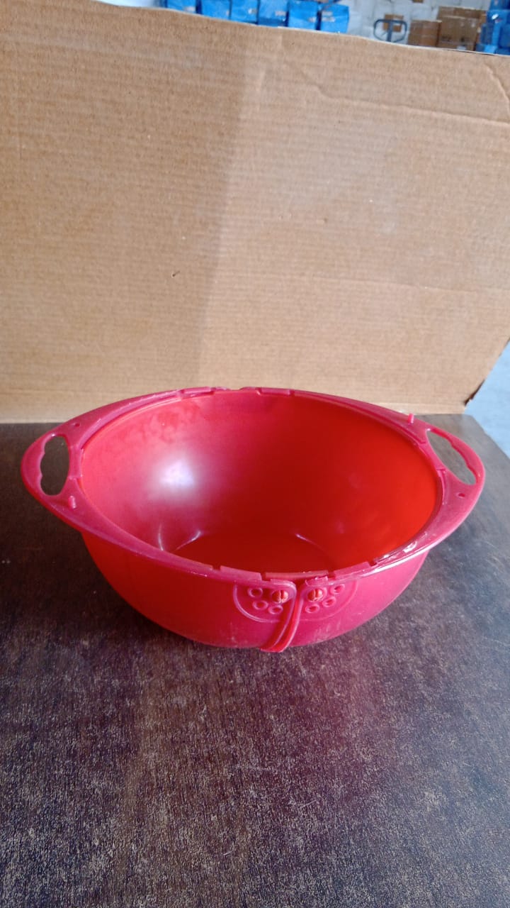 Plastic Revolving Multi Functional Rice, Vegetable Fruit Wash Basket Bowl