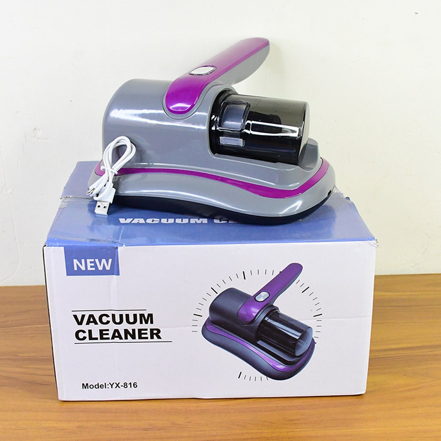 Powerful Suction Portable Handheld Vacuum Cleaner - Low Noise Vacuum Cleaner for Bed - Cordless Vacuum Cleaner for Car Seat Crevices Pillows, Mattresses, Sofas Wireless Anti Dust and Mite Cleaner