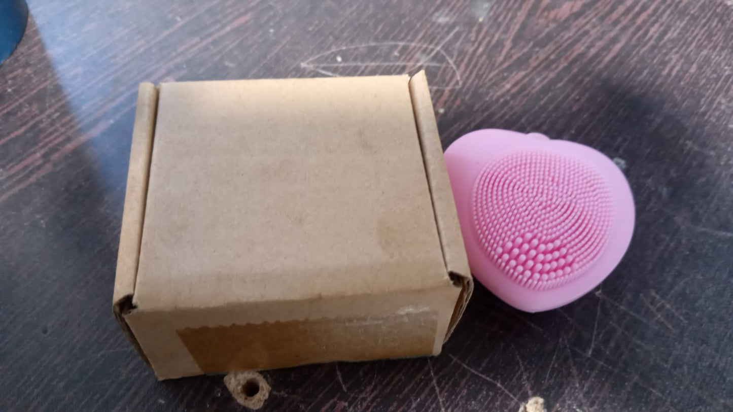 Silicone exfoliating face brush in heart shape for womenβs skin care