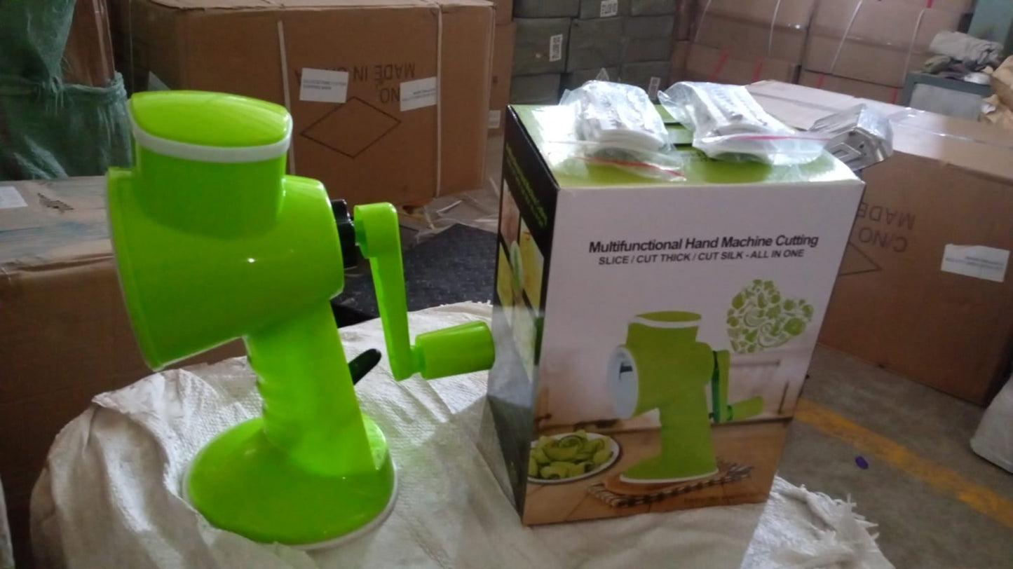 6 in 1 Multi functional Vegetable Cutter & Slicer Hand Machine Cutting, Slice, Cut Thick, Cut Silk All in one βVegetable Chopper Cutter & Slicing Cutter Barrel - Vegetable Grater with 6 Removable Blades