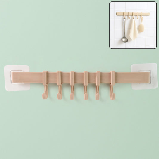 Self-Adhesive 6-Hook Wall Hanging Rack 