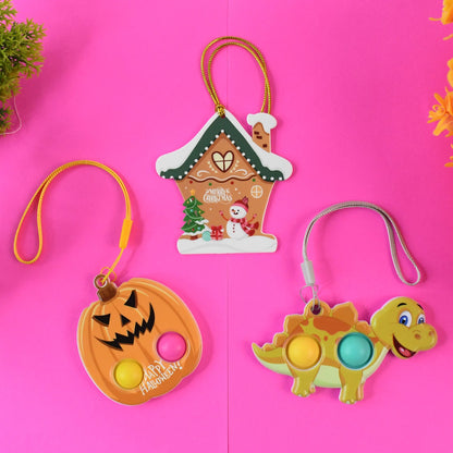 Silicone Push Bubble Fidget Keychain Toy (1 Pc)