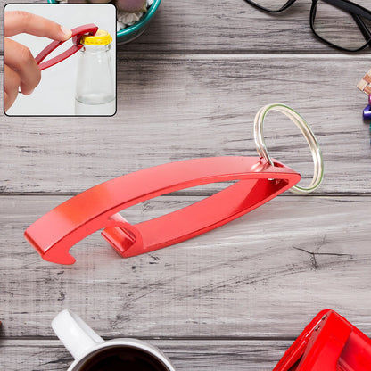 2 in 1 Compact Metal Bottle Opener with Keyring