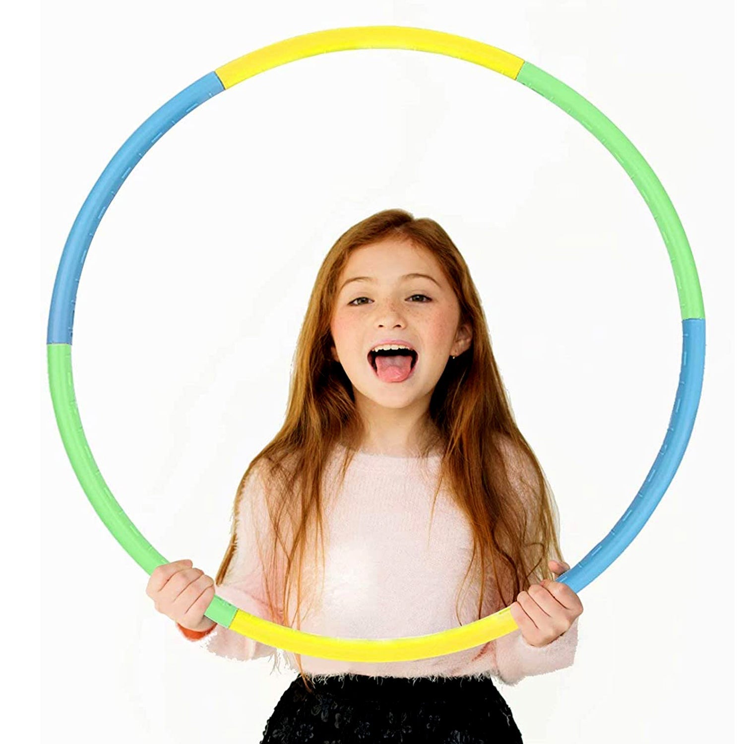 Hula hoop segments for interlocking fitness exercise
