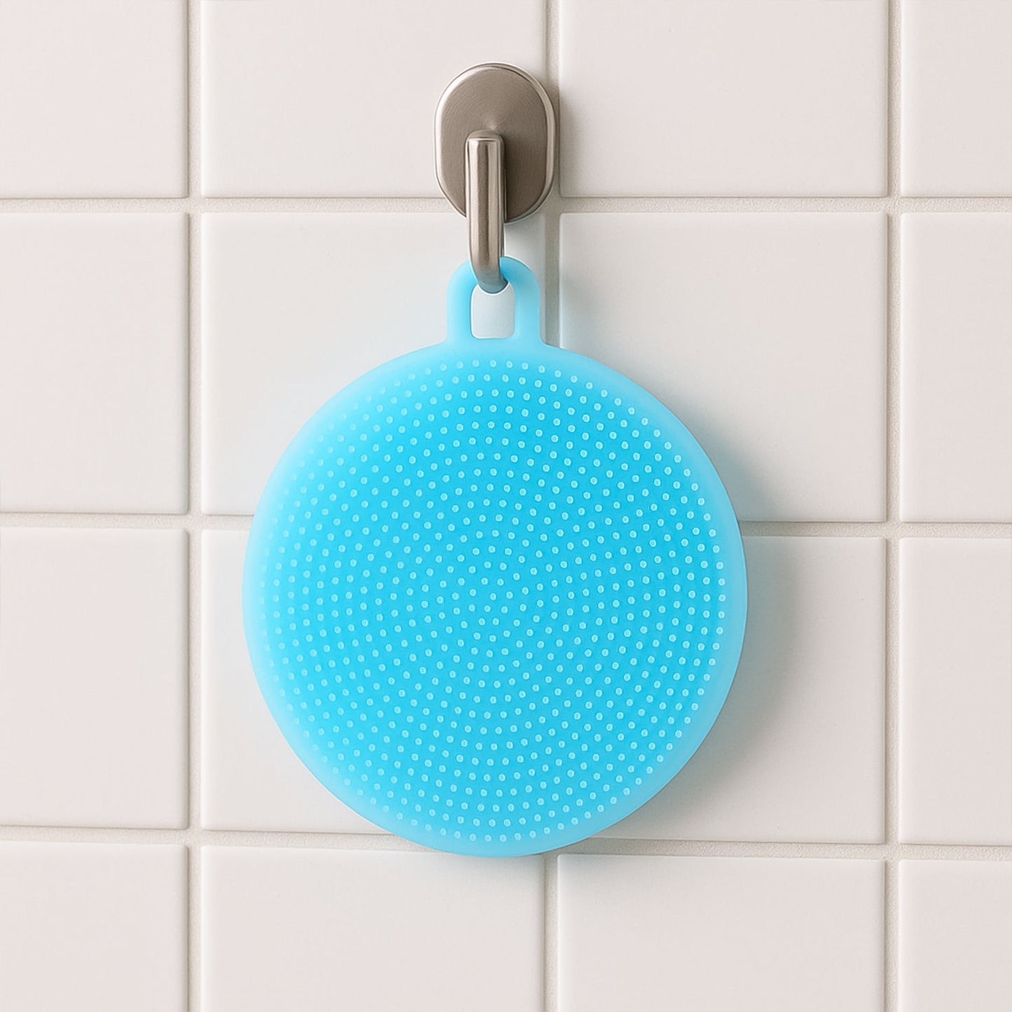 Sky Blue Silicone Dish Scrubber Sponge Mildew Free, Non Stick, Heat Resistant
