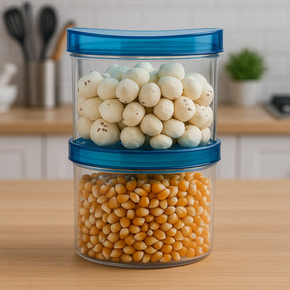 Air Tight & Unbreakable Kitchen Jar Set Food Storage Containers for Dry Fruits, Spices, Snacks, Pulses (2 Pcs Set)