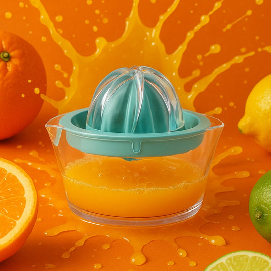 Manual Drink Orange Lemon Citrus Lime Fruit Juice Juicer Squeezer, BPA Free, Press & Pourer With Lid Plastic Manual (1 Pc)