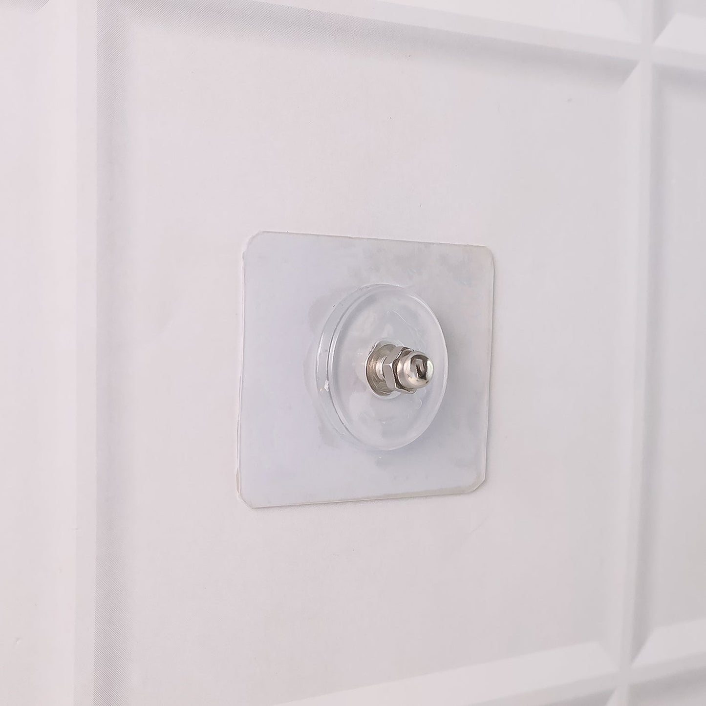 Heavy Duty Transparent Adhesive Wall Hook with Stainless Steel Screw Head (1 Pc)