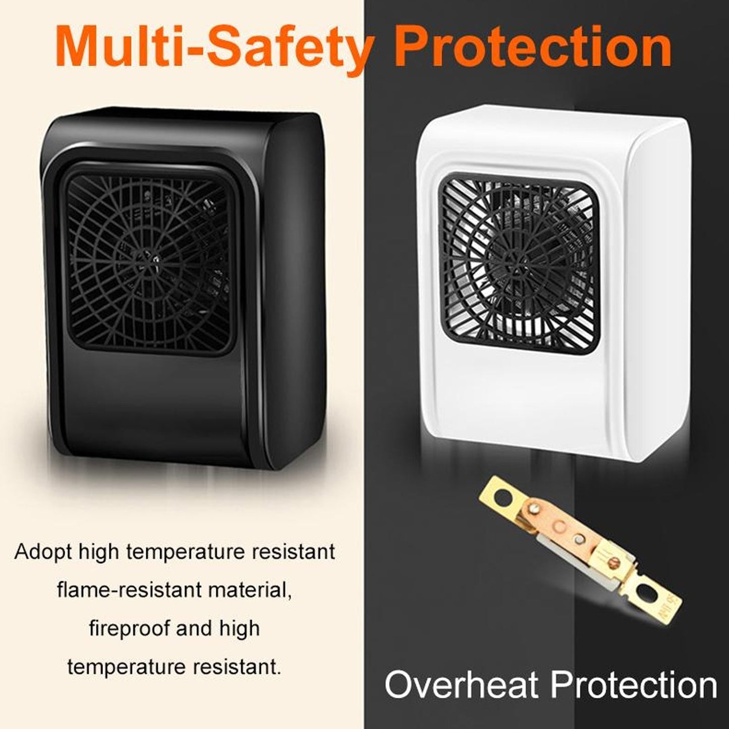 Room Heater 220V Brown Box Heater with Plug for Office & Bedroom Use