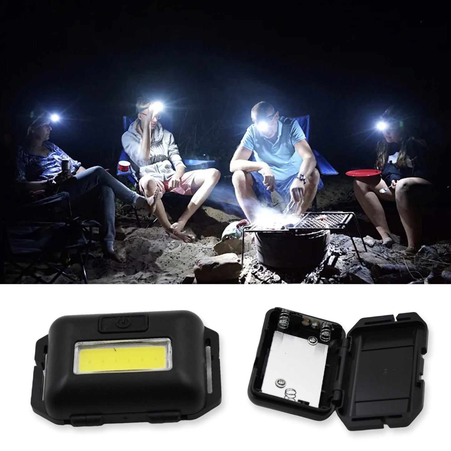 10W COB Waterproof Headlamp – Portable Lantern for Camping, Hiking, Cycling & Hunting (1 Pc)