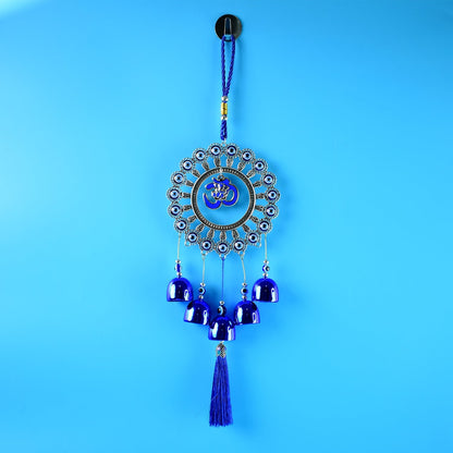 Hanging OM Wind Chime with Evil Eye Protection Charm