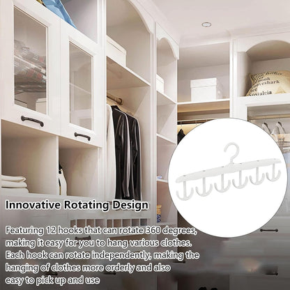 Rotatable Tank Top Hanger – Space Saving Closet Organizer for Dorms & Apartments (12-Hook)