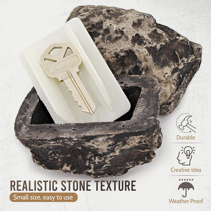 Realistic Fake Rock Key Hider – Weatherproof Outdoor Key Storage for Emergencies (1 Pc)