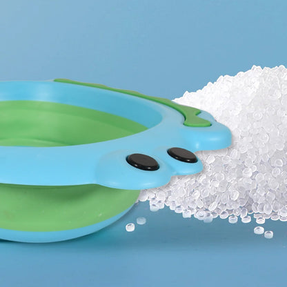 Frog Shape Foldable Baby Wash Basin, Space-Saving Lightweight Face Washing Tub (33×31cm / 1 Pc)