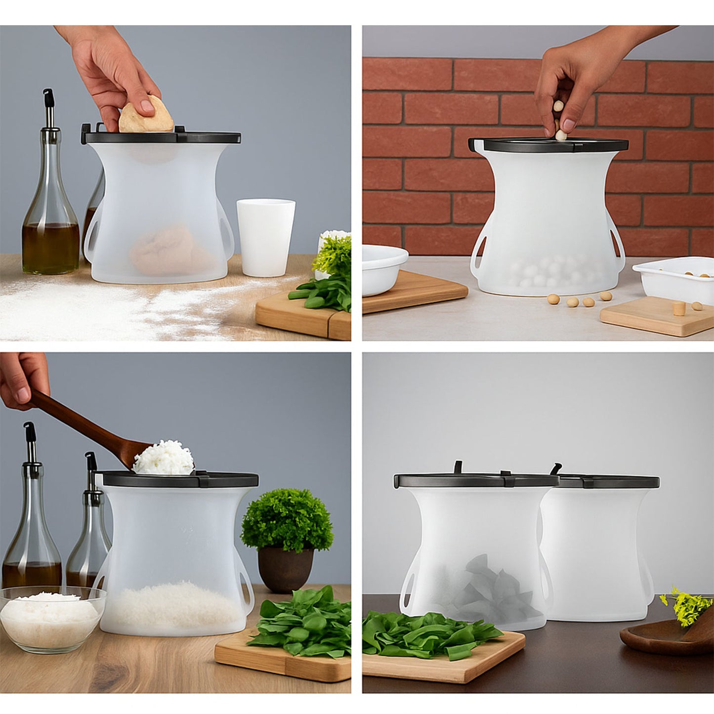 Eco-Friendly Food Storage: Reusable Silicone Bags (3-Pack) - Leakproof & Safe