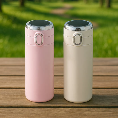 Smart Vacuum Insulated Water Bottle with LED Temperature Display (Mix Color & Design / 320 ML / 1 Pc))
