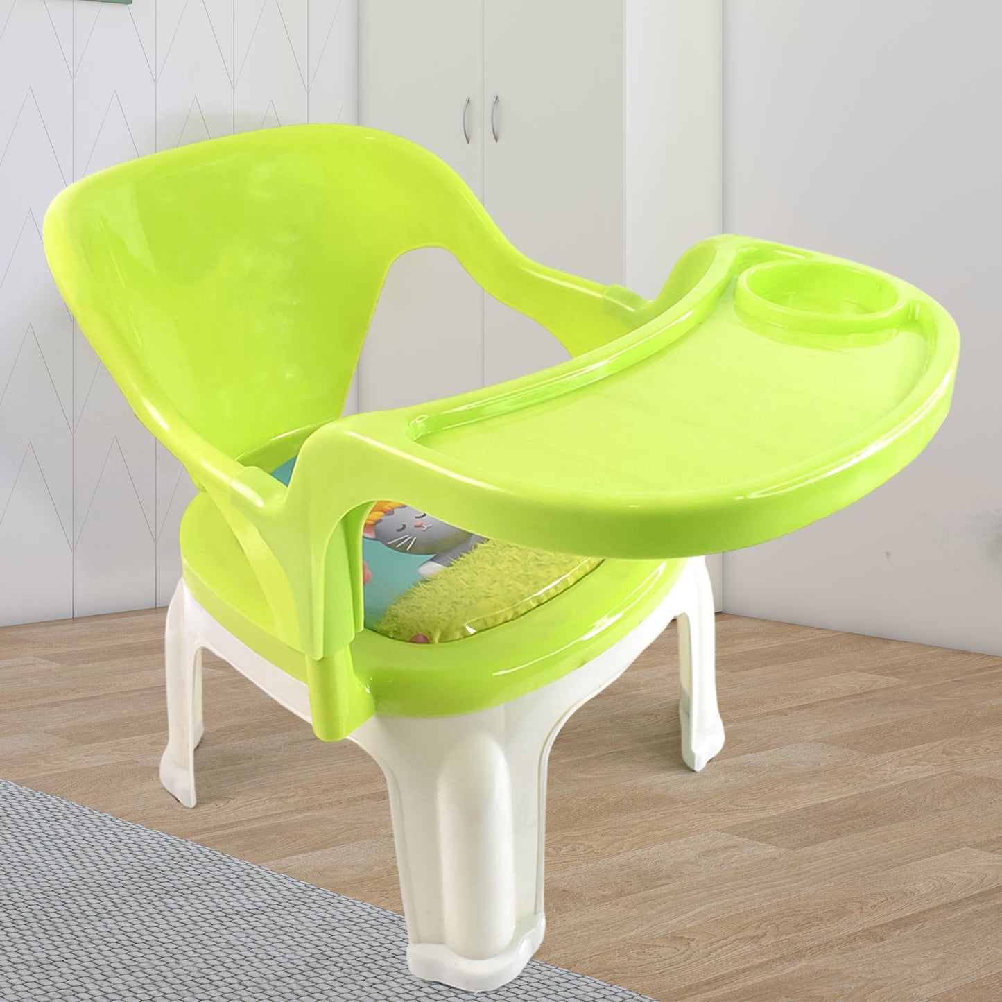 Baby Chair, with Tray Strong and Durable Plastic Chair for Kids/Plastic School Study Chair/Feeding Chair for Kids, Portable High Chair for Kids