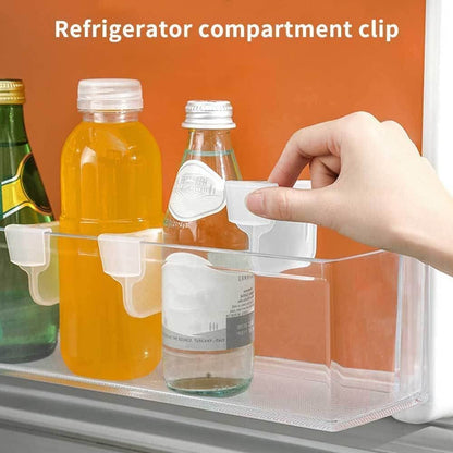 Plastic Storage Baskets Space allocator, Refrigerator Organizer Bins partition Clip (1 Pc)