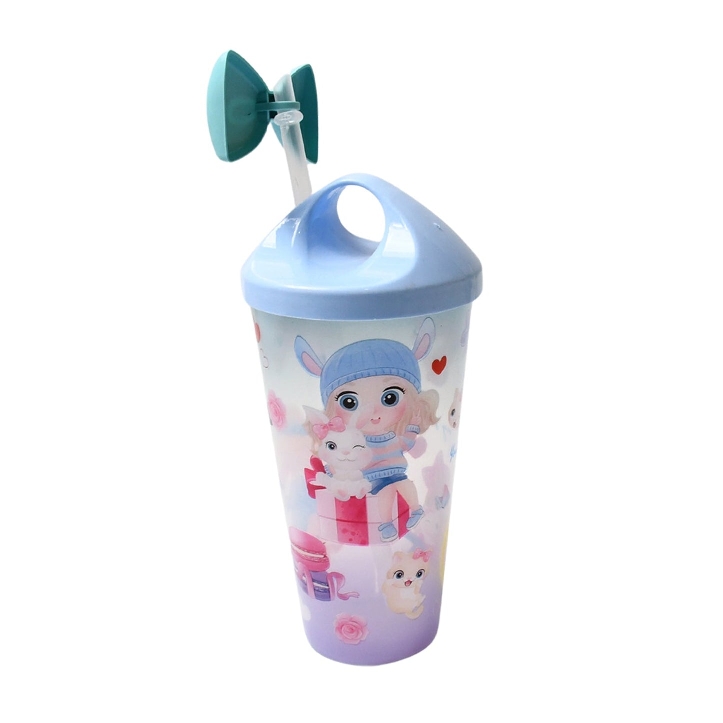 Unicorn Water Bottle with Straw & Lid for Kids, Tumbler (With Light)