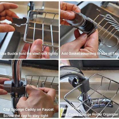 Soap, Sponge Holder, Stainless Steel Sink, Caddy Organizer (1 Pc)