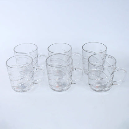 Glass Coffe & Tea Cup / Mug Enjoy Your Drink in Style, Water glass (6 pcs Set / 220 ML)