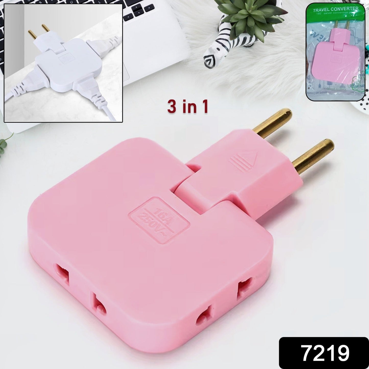 Wireless 3in1 Foldable Wall Plug Socket