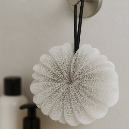 Shower Tool Duo 2-1 Shower Loofah Sponge and Exfoliating Body Scrubber for Showering, Easy to Clean, Easy to Dry, With Dori Easy to Hanging, Easy to Grip