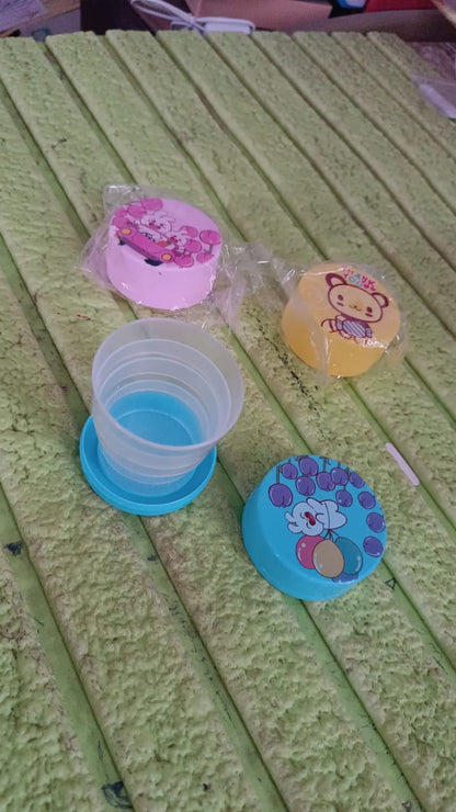 Portable Travelling Cup/Tumbler With Lid Folding / Pocket Glass for Travelling, Water Cup for Kids Walker, Folding Camping Cup with Lids Expandable Drinking Cup Folding Cup for Kids, Travel - (Pack of 1)