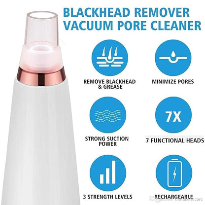 6 in 1 Multi-function Blackhead Remover Tools | Electric Derma suction Machine | USB Rechargeable Acne Pimple Pore Cleaner Vacuum tool - Facial Cleanser Device for Nose & Skin Care