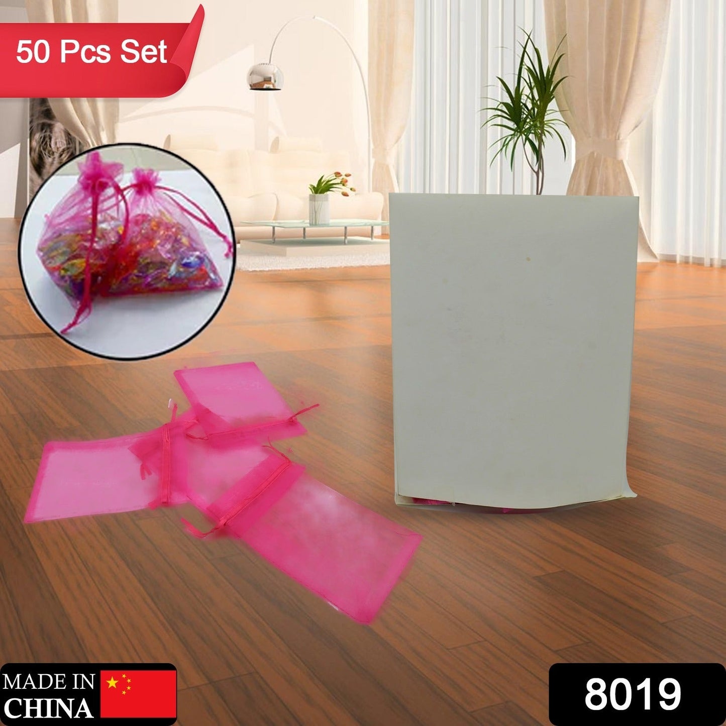 Organza Drawstring Gift Bags – Small Mesh Pouches for Wedding, Party & Festival Favors (50 Pcs Set)