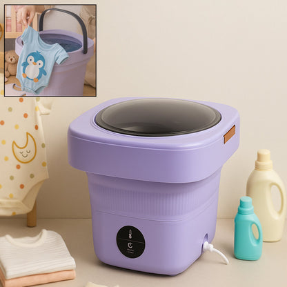 Mini Washing Machine Foldable Mini Washer with Drain Basket Portable Washing Machine Foldable for Laundry Travel Camping RV Baby Clothes