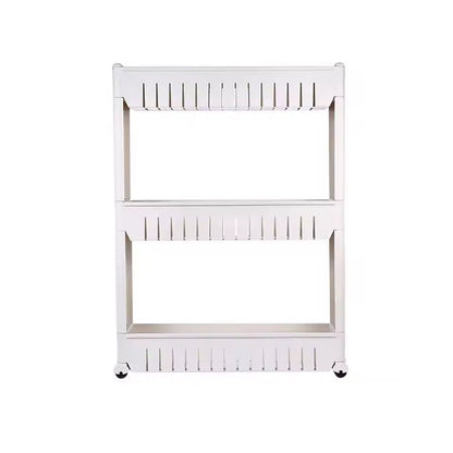 Multipurpose 3 Layer Slim Side Space Saving Storage Organizer Rack Shelf