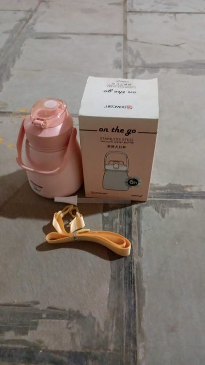 Stainless Steel Mug / Bottle Vacuum Insulated Cup with Handle & Strap, Tumbler (1000 ML)