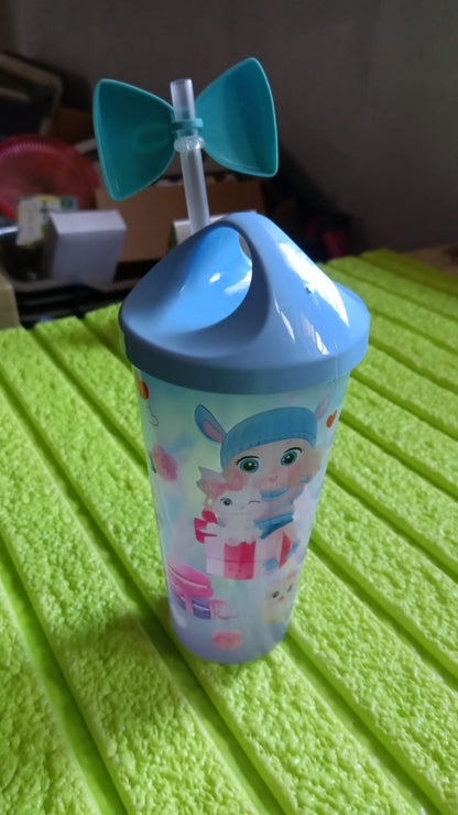 Unicorn Water Bottle with Straw & Lid for Kids, Tumbler (With Light)