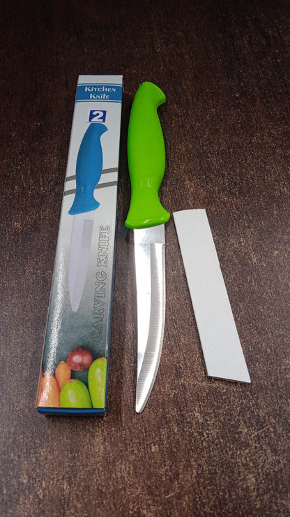Heavy-Duty Stainless Steel Kitchen Knife with Ergonomic Handle (1 Pc)