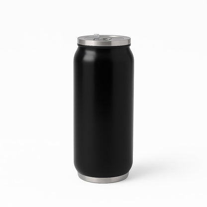 Stainless Steel Can-Shaped Vacuum Flask with Built-In Straw 500ml Approx (1 Pc)