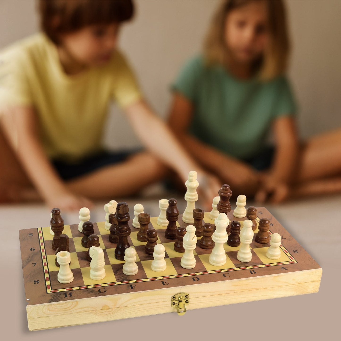 Foldable Wooden Chess Board Set (30 × 30 Cm / 1 Set)