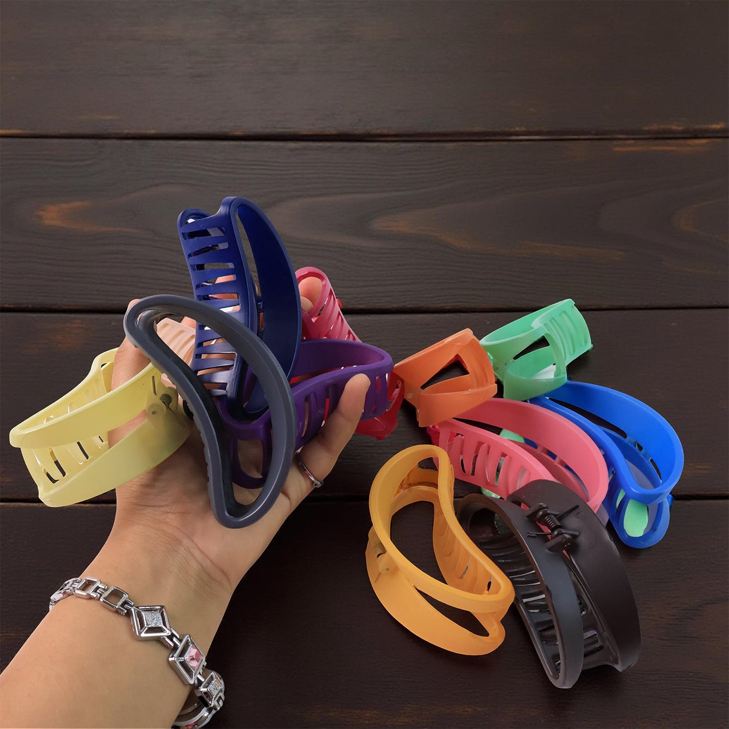 Plastic Hair Clamp Grip, Simple Matte Hair Barrette Clamp (12 Pc)