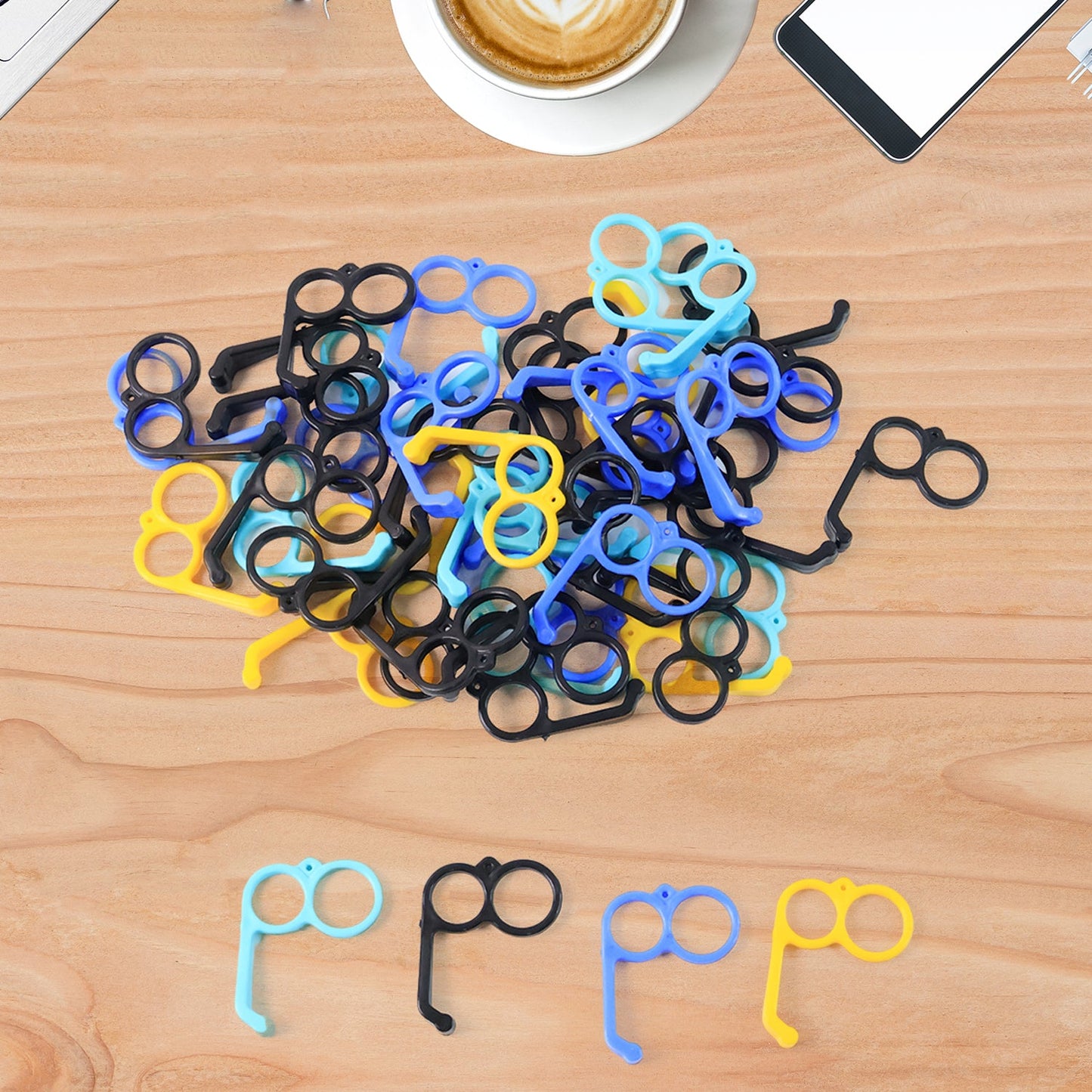 Plastic Hand Mobile Stand (Mix Color / 50 Pc)