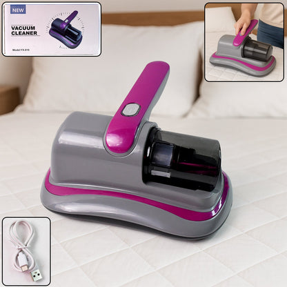 Powerful Suction Portable Handheld Vacuum Cleaner - Low Noise Vacuum Cleaner for Bed - Cordless Vacuum Cleaner for Car Seat Crevices Pillows, Mattresses, Sofas Wireless Anti Dust and Mite Cleaner