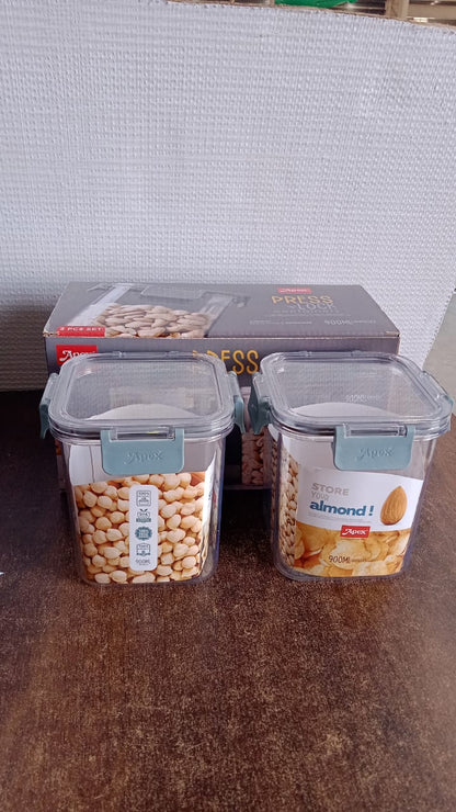 Apex Press N’ Lock Airtight Food Storage Container Set (2Pc/900ml) Approx