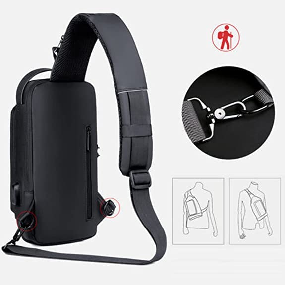 Shoulder bag for Men & Women with USB charging