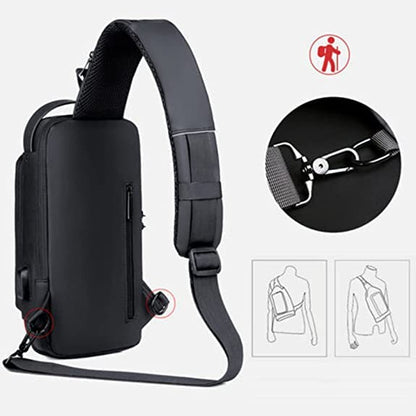 Shoulder bag for Men & Women with USB charging