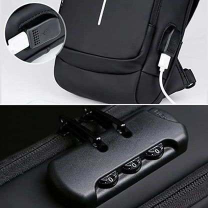 Shoulder bag for Men & Women with USB charging