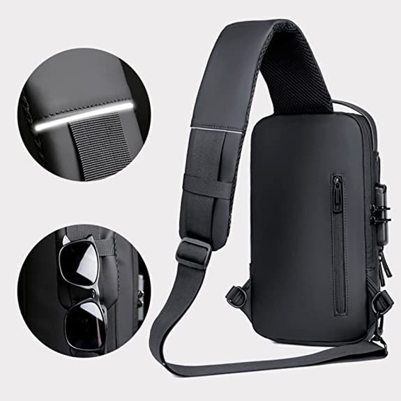Shoulder bag for Men & Women with USB charging