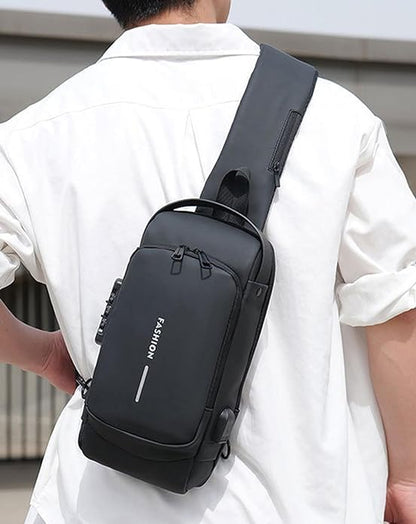 Shoulder bag for Men & Women with USB charging